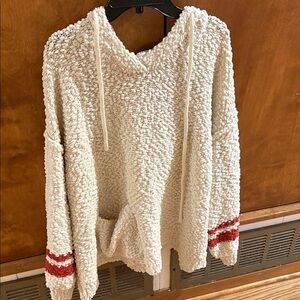 Zenana Outfitters Cream Textured Sweater over size.